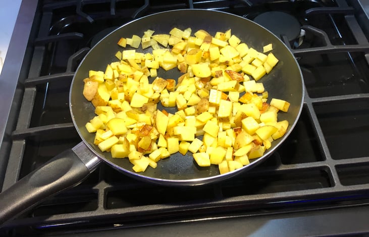 Pots and pans, dishes, cups and utensils included