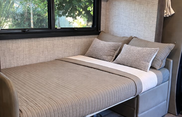 Dinette converted into a bed