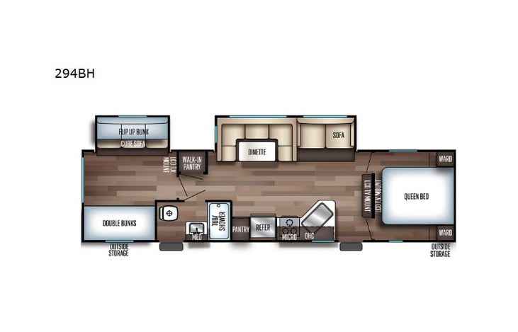 Representative floor plan provided by a trusted RVshare partner.