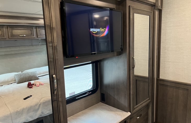 Closets and drawers, TV in master bedroom