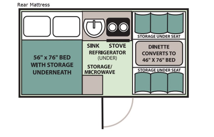 Representative floor plan provided by a trusted RVshare partner.