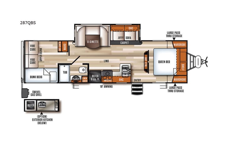 Representative floor plan provided by a trusted RVshare partner.