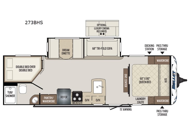 Representative floor plan provided by a trusted RVshare partner.