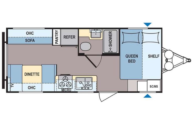 Representative floor plan provided by a trusted RVshare partner.