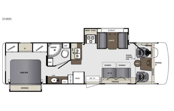 Representative floor plan provided by a trusted RVshare partner.