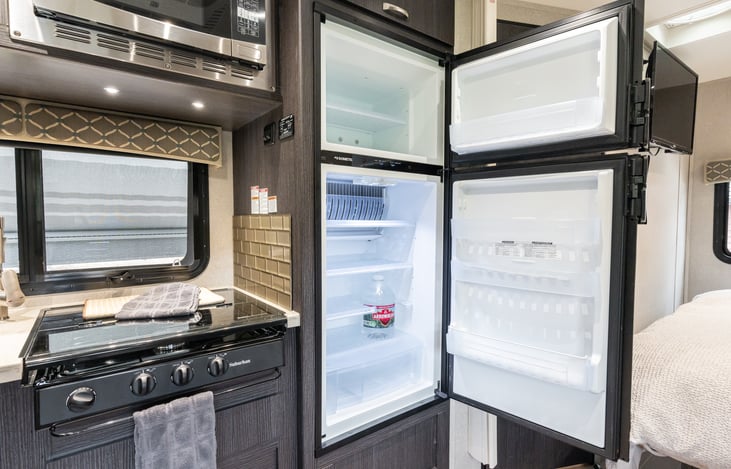 The refrigerator and freezer.