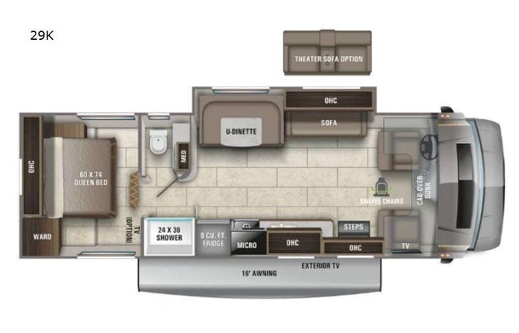 Representative floor plan provided by a trusted RVshare partner.