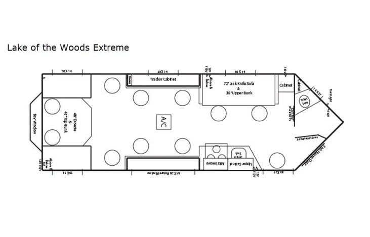 Representative floor plan provided by a trusted RVshare partner.