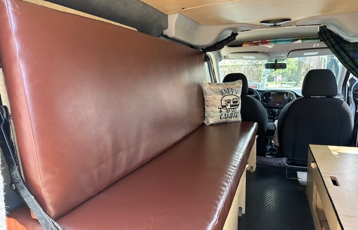 Bench seat that converts to bed.