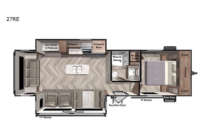 Representative floor plan provided by a trusted RVshare partner.