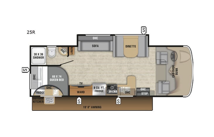 Representative floor plan provided by a trusted RVshare partner.