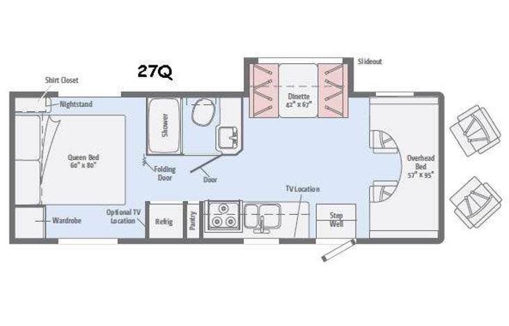 Representative floor plan provided by a trusted RVshare partner.