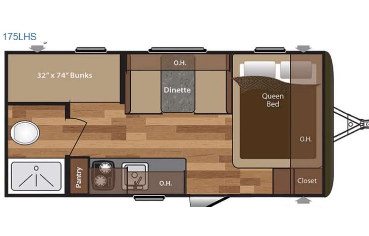 Representative floor plan provided by a trusted RVshare partner.