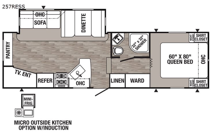 Representative floor plan provided by a trusted RVshare partner.