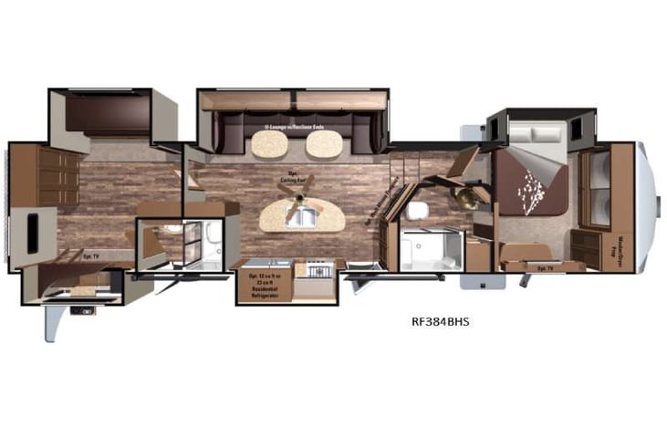 Representative floor plan provided by a trusted RVshare partner.