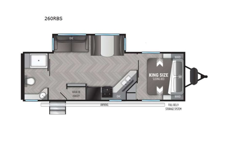 Representative floor plan provided by a trusted RVshare partner.
