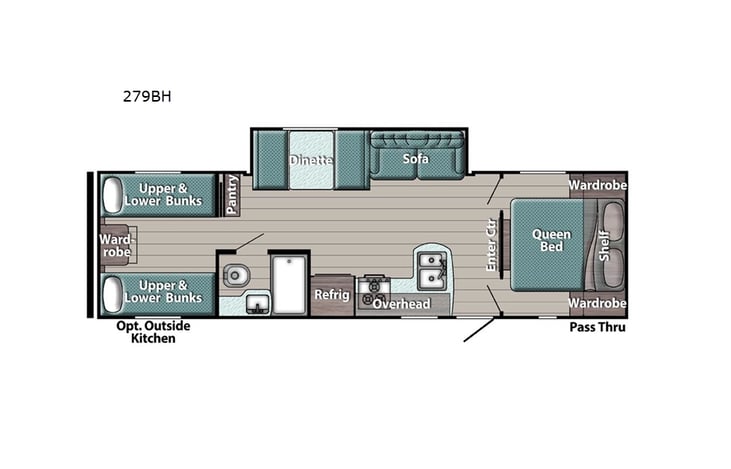 Representative floor plan provided by a trusted RVshare partner.