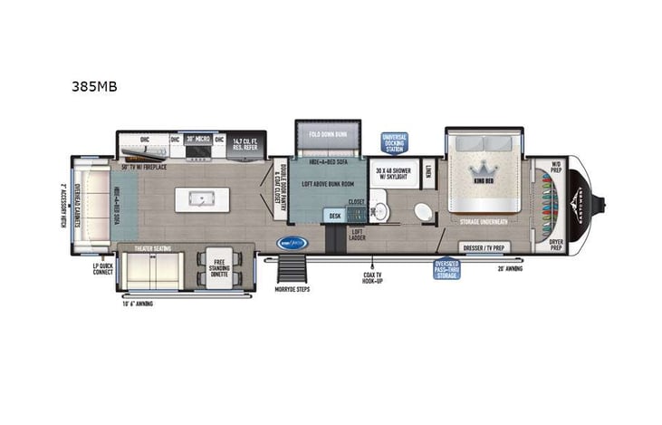 Representative floor plan provided by a trusted RVshare partner.