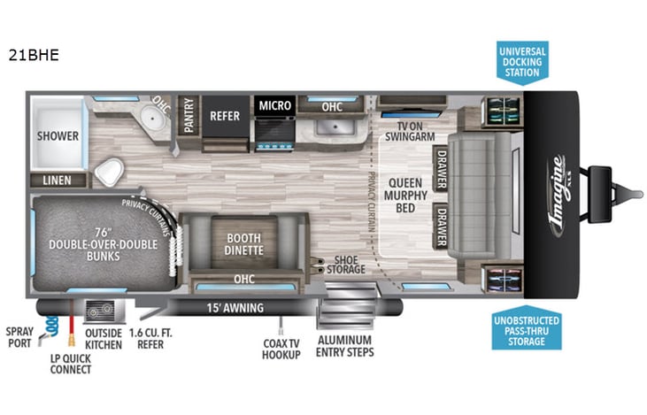 Representative floor plan provided by a trusted RVshare partner.