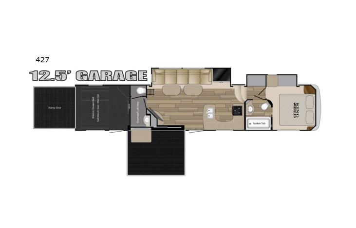 Representative floor plan provided by a trusted RVshare partner.