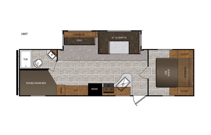 Representative floor plan provided by a trusted RVshare partner.