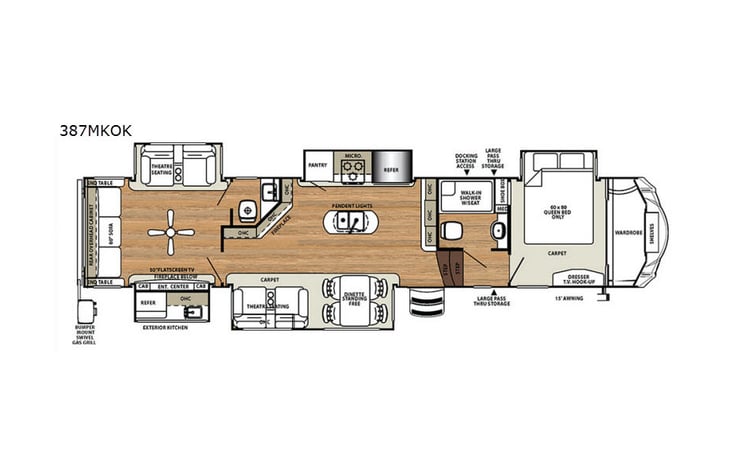 Representative floor plan provided by a trusted RVshare partner.