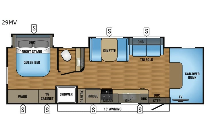 Representative floor plan provided by a trusted RVshare partner.