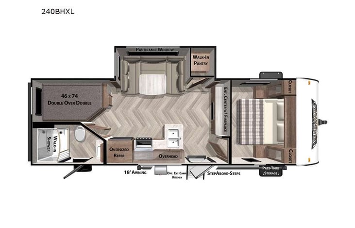 Representative floor plan provided by a trusted RVshare partner.
