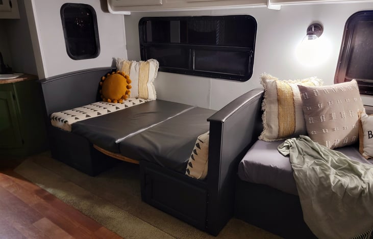 Dinette converted to sleeping area