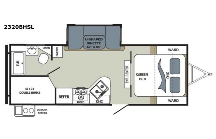 Representative floor plan provided by a trusted RVshare partner.