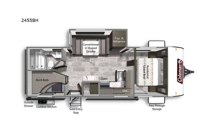 Representative floor plan provided by a trusted RVshare partner.