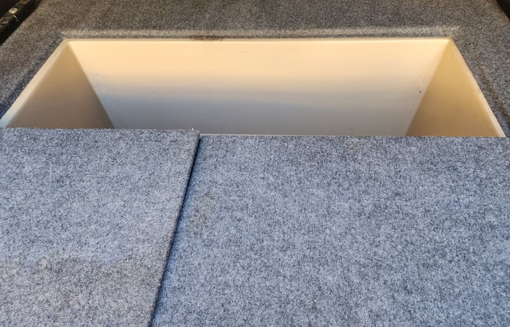 Below floor storage in rear