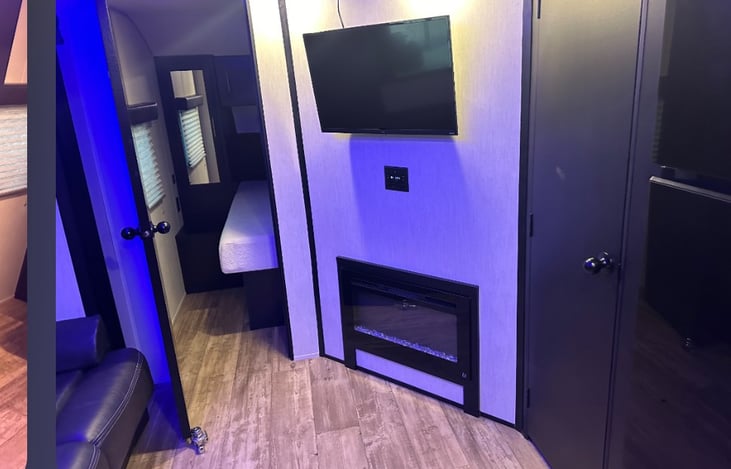 Fireplace and TV