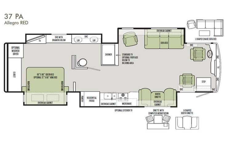 Representative floor plan provided by a trusted RVshare partner.