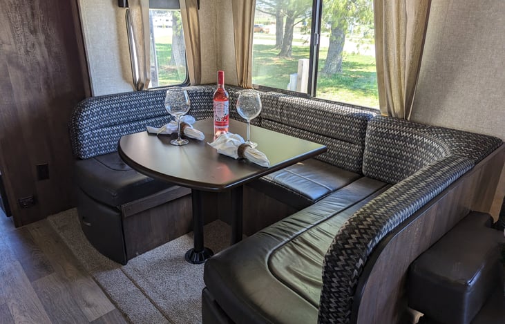 Dinette that converts to a bed.