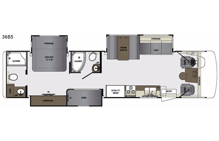 Representative floor plan provided by a trusted RVshare partner.