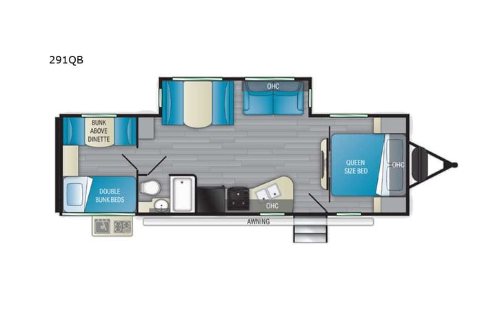 Representative floor plan provided by a trusted RVshare partner.