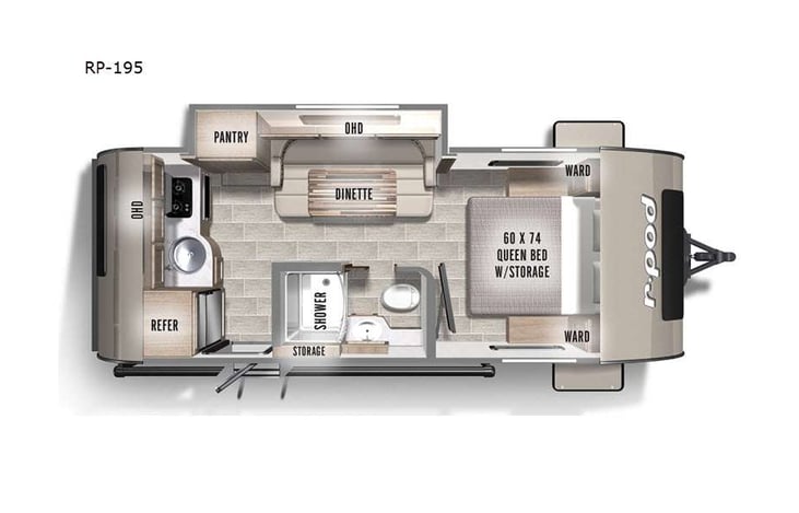 Representative floor plan provided by a trusted RVshare partner.