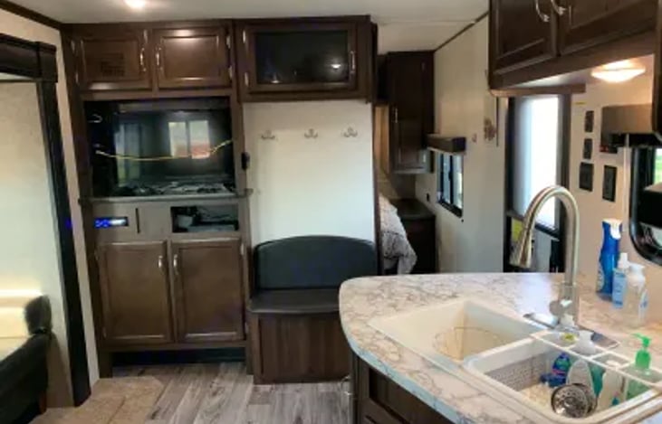 view from kitchen to front