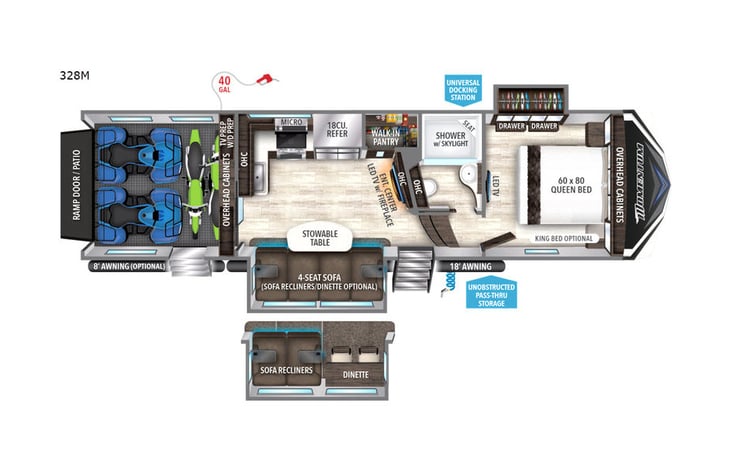 Representative floor plan provided by a trusted RVshare partner.