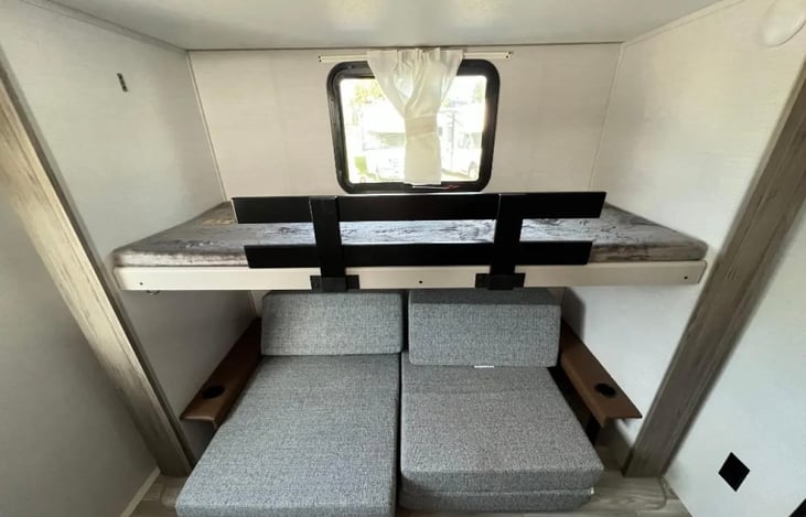 Twin top bunk and fold out sofabed