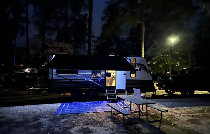 Warning with outdoor speakers that are light up.