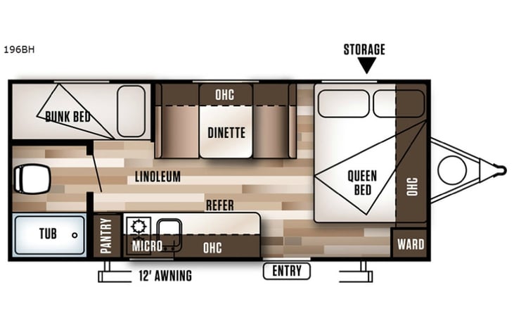 Representative floor plan provided by a trusted RVshare partner.