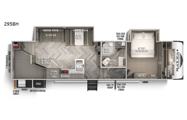 Representative floor plan provided by a trusted RVshare partner.