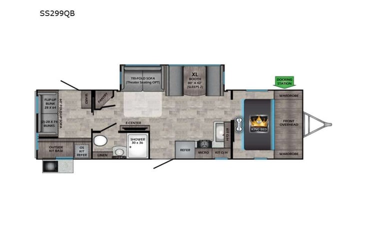 Representative floor plan provided by a trusted RVshare partner.