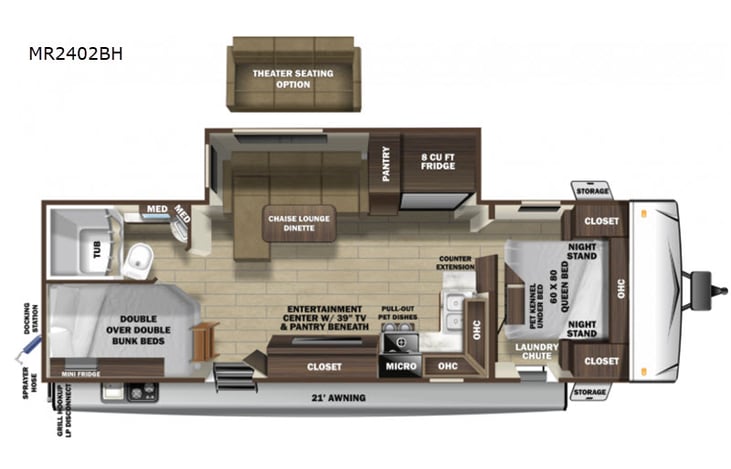 Representative floor plan provided by a trusted RVshare partner.
