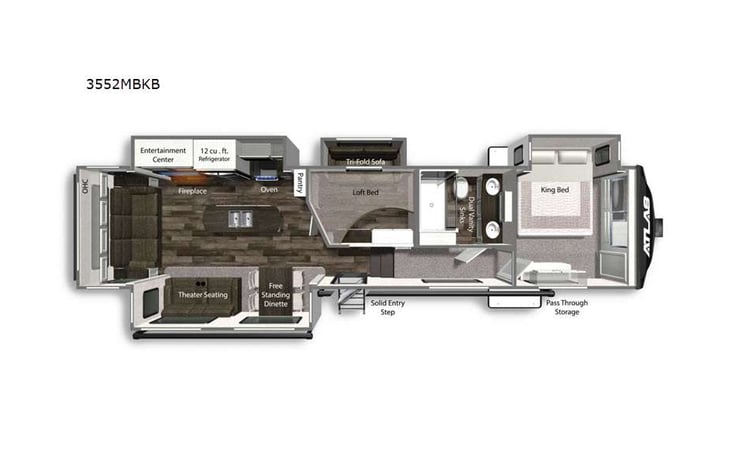 Representative floor plan provided by a trusted RVshare partner.