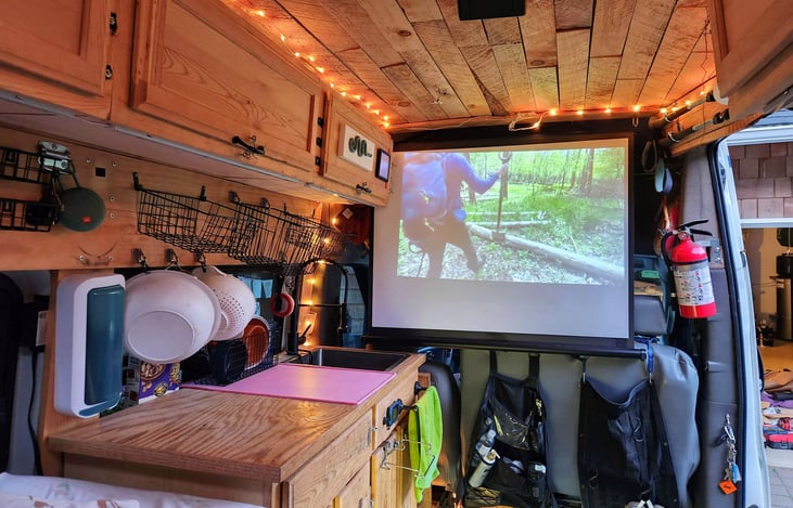 Stream Netflix with wifi and a projector!