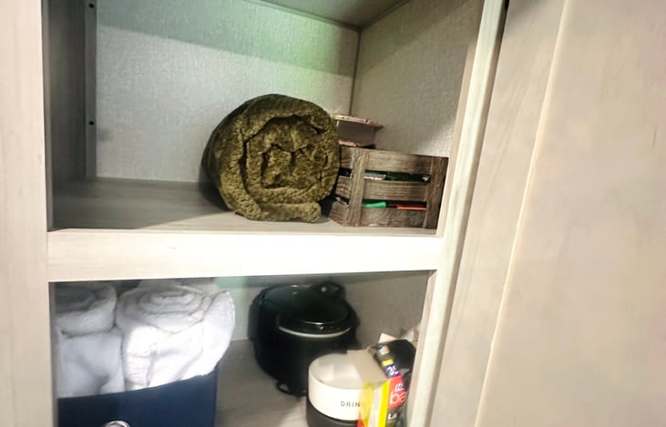 Crockpot, towels, blanket, trash bags, koozies, and dog bowls provided.