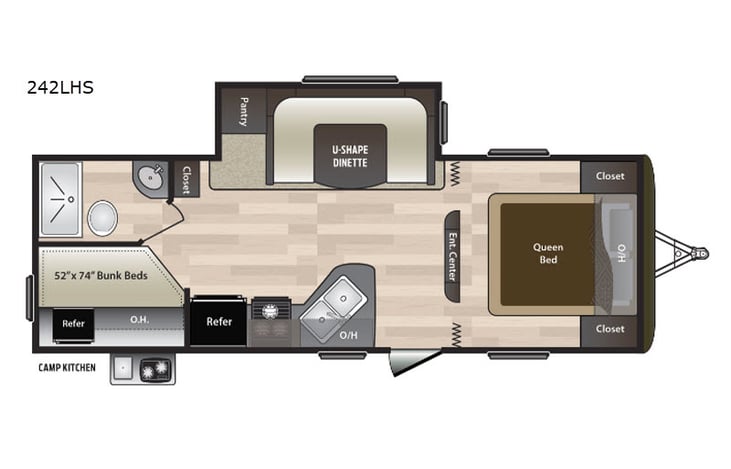 Representative floor plan provided by a trusted RVshare partner.